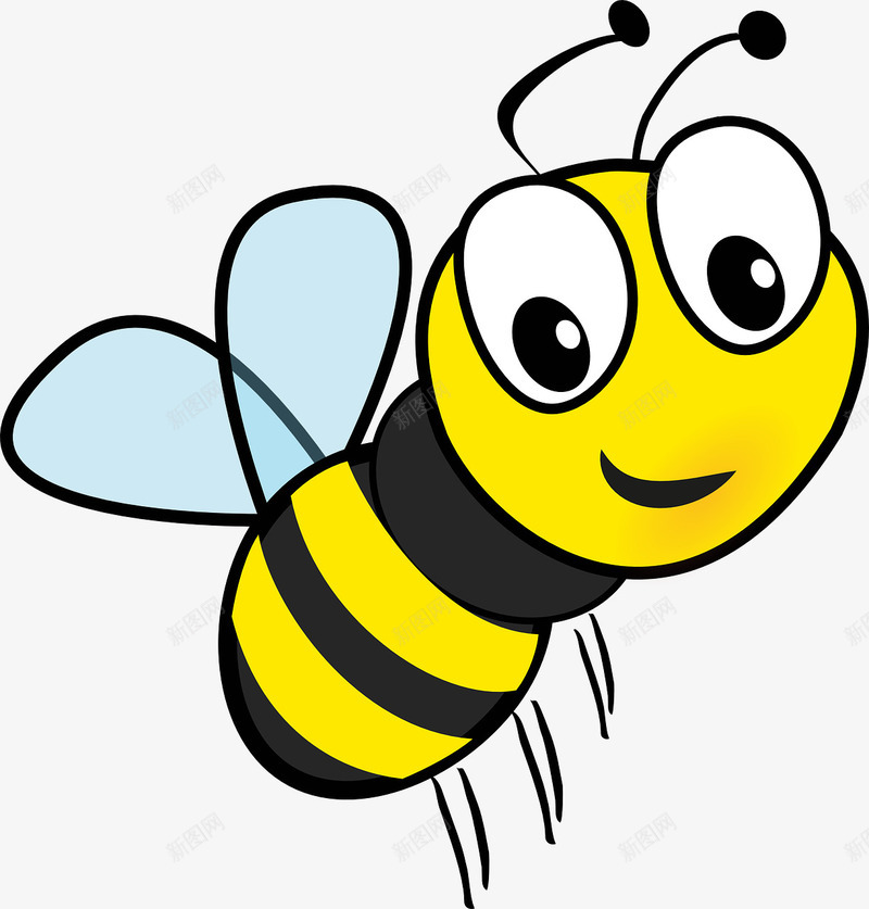 飞行的卡通蜜蜂png免抠素材_新图网 https://ixintu.com 动物 卡通 蜜蜂 飞行