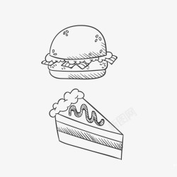 西餐店汉堡蛋糕高清图片