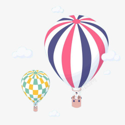 跳伞热气球插图插画素材