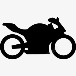 摩托车轮廓摩托车大尺寸黑色剪影图标高清图片