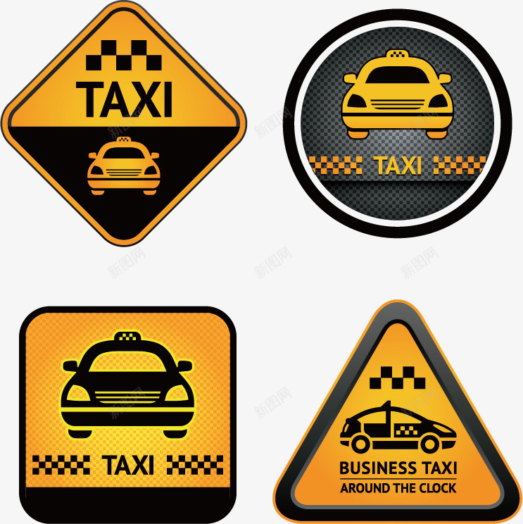 出租车标图标png_新图网 https://ixintu.com TAXI 出租车 出行 广告设计 打车 标志标识