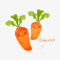 卡通红萝卜卡通红心萝卜素菜高清图片