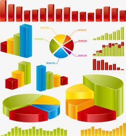 彩色按钮图表数据统计图标高清图片