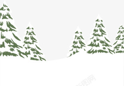 雪覆盖的松树矢量图素材