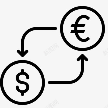 美国人转换货币美元欧元钱以货币图标图标