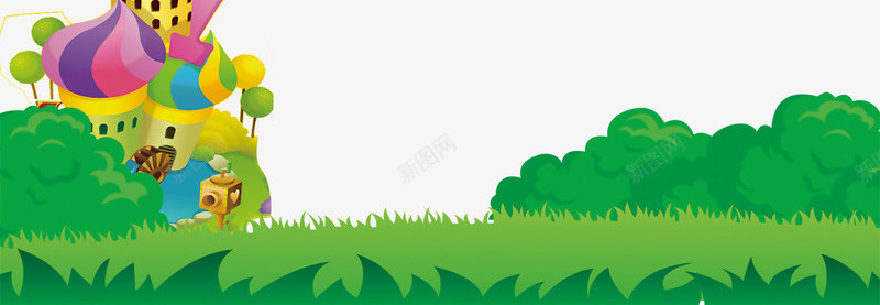 儿童创意绿色草地卡通城堡psd免抠素材_新图网 https://ixintu.com 儿童创意 创意绿色 卡通 城堡 绿色 绿色卡通 草地