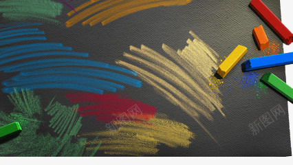 彩色粉笔和黑板png免抠素材_新图网 https://ixintu.com 彩色 涂鸦 粉笔 黑板