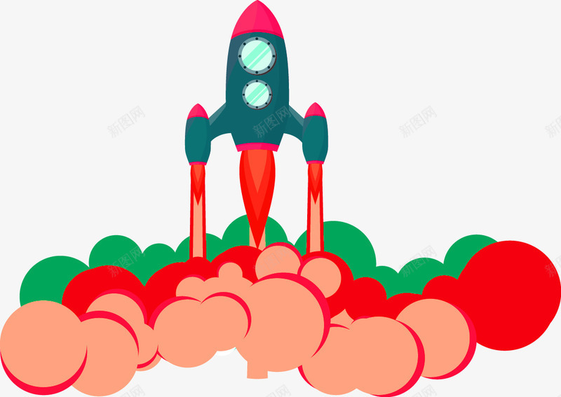 红色卡通火箭装饰图案png免抠素材_新图网 https://ixintu.com 免抠PNG 火箭 看他 红色 装饰图案