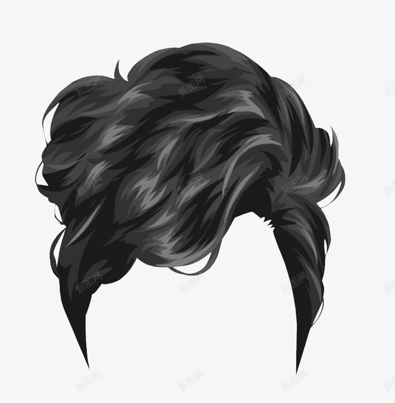 男士头发png免抠素材_新图网 https://ixintu.com 头发 男士头发 装饰 黑发
