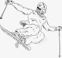 跳跃滑雪的人素材