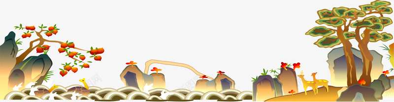 中国风山水矢量图ai免抠素材_新图网 https://ixintu.com AI 中国风 古典 山 山水 手绘 果树 树木 矢量图