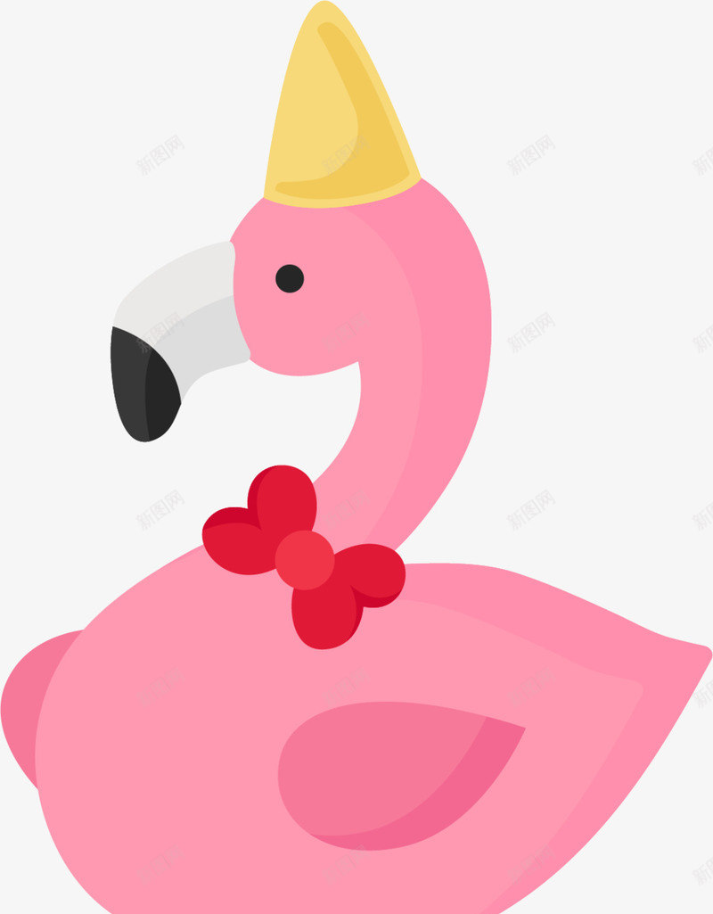 戴着帽子的粉色天鹅png免抠素材_新图网 https://ixintu.com 可爱天鹅 开心 戴着帽子 戴着领结 童趣 粉色天鹅