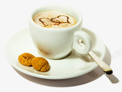 一杯咖啡和核桃酥png免抠素材_新图网 https://ixintu.com 一杯咖啡 勺子 咖啡 咖啡杯 爱心花纹 甜品 陶瓷杯 饼干