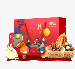 编织食物篮子零食团圆礼盒高清图片