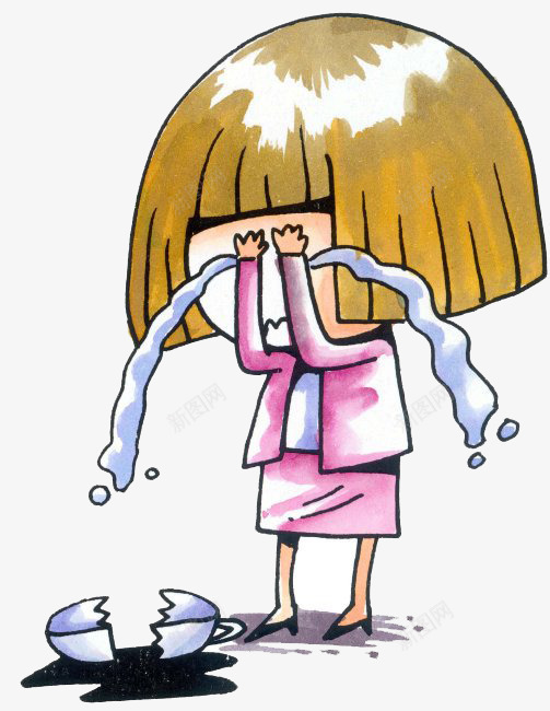 一个好难过的女生png免抠素材_新图网 https://ixintu.com 不开心 不开心的女人 伤心 哭的卡通人物 心情不好 泪如雨下 痛哭流涕 难过