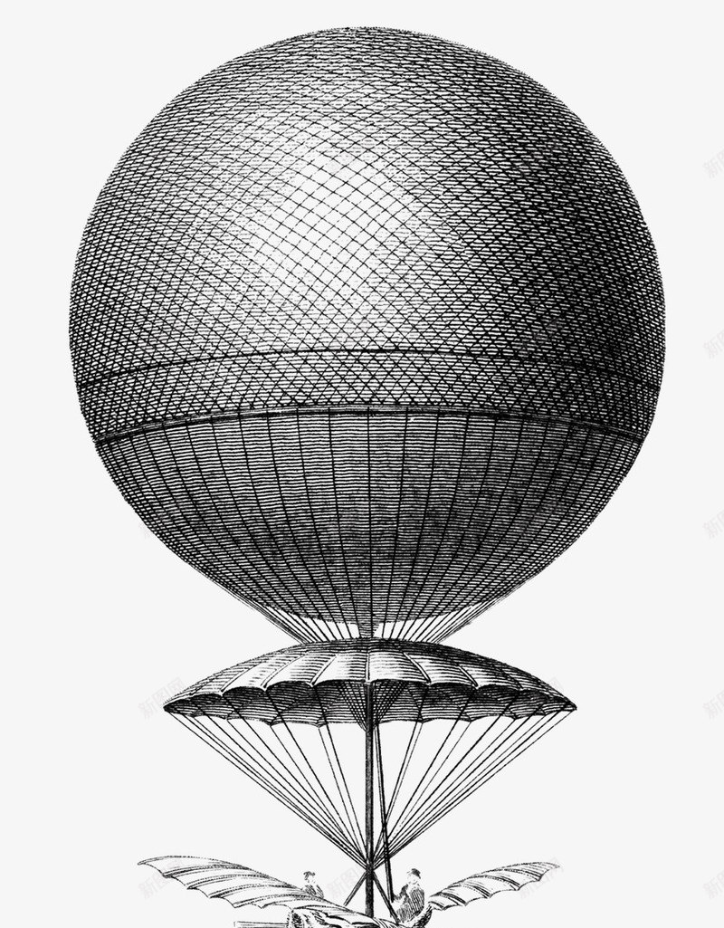 装一个大气球的飞行器png免抠素材_新图网 https://ixintu.com 滑翔 知识 自由 船 起飞 飞行