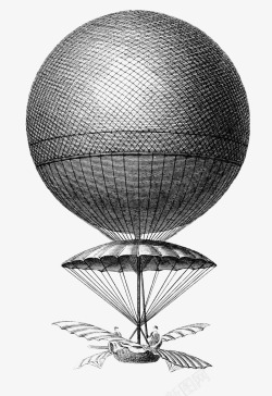 装一个大气球的飞行器素材