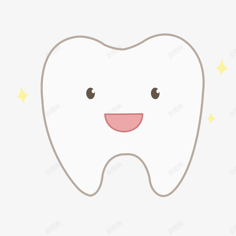 洁白的牙齿png免抠素材_新图网 https://ixintu.com 一颗牙齿 卡通 开心的 洁白的 牙齿 牙齿修护卡通图 笑脸 表情 高兴地
