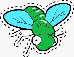 昆虫贴纸卡通苍蝇高清图片