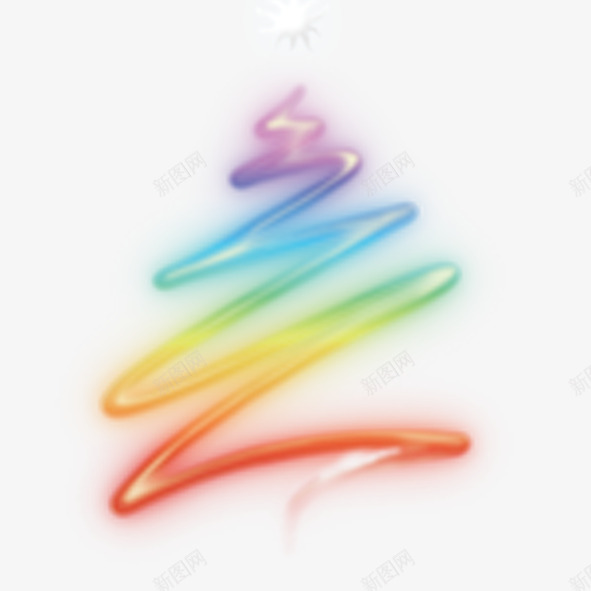 荧光圣诞树png免抠素材_新图网 https://ixintu.com 圣诞树 圣诞节 荧光