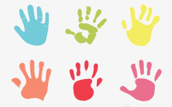 六种颜色六色手掌高清图片