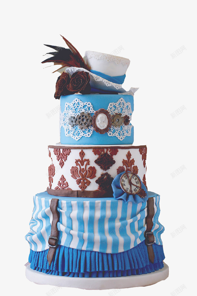 创意蛋糕片png免抠素材_新图网 https://ixintu.com 创意 帽子 蓝色 蛋糕