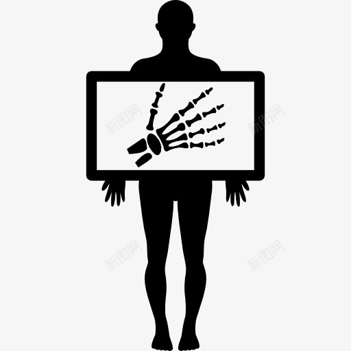 男子持手骨X射线图像图标png_新图网 https://ixintu.com X射线 人 人体的身体部位 医疗 图像 控股 站立时