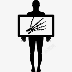 站立时男子持手骨X射线图像图标高清图片