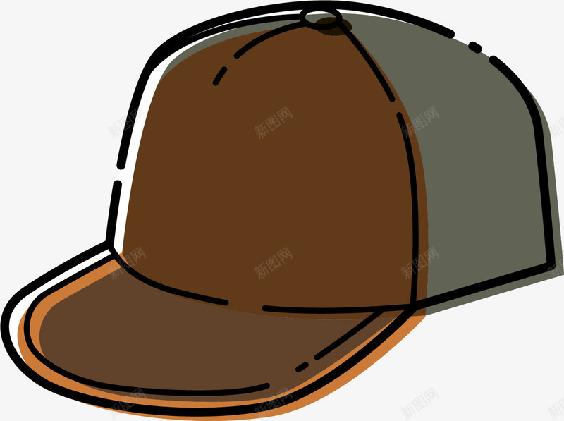 咖啡色棒球帽png免抠素材_新图网 https://ixintu.com 卡通棒球帽 咖啡色 帽子 手绘棒球帽 棒球帽 鸭舌帽