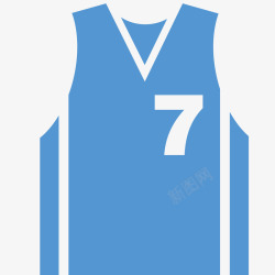 篮球服矢量图蓝色7号篮球服插画矢量图高清图片