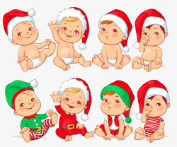 圣诞宝宝可爱圣诞节宝宝插画卡通高清图片