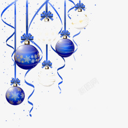 透明小球圣诞节蓝色小球挂饰高清图片