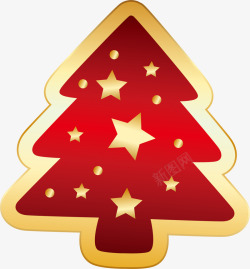 金色闪耀圣诞树标签素材