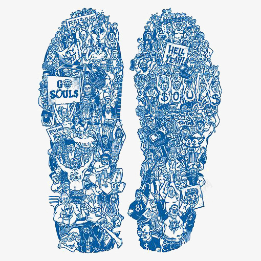 创意篮球鞋png免抠素材_新图网 https://ixintu.com 篮球鞋插画 艺术 蓝色 街头涂鸦 鞋底