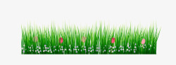 绿色春季小草边框底纹元素素材