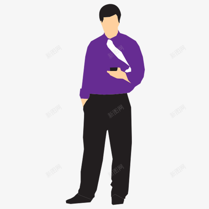 看手机的人png免抠素材_新图网 https://ixintu.com 卡通 商务人员 手绘 水彩 男士 白领 看手机的人 紫色上衣