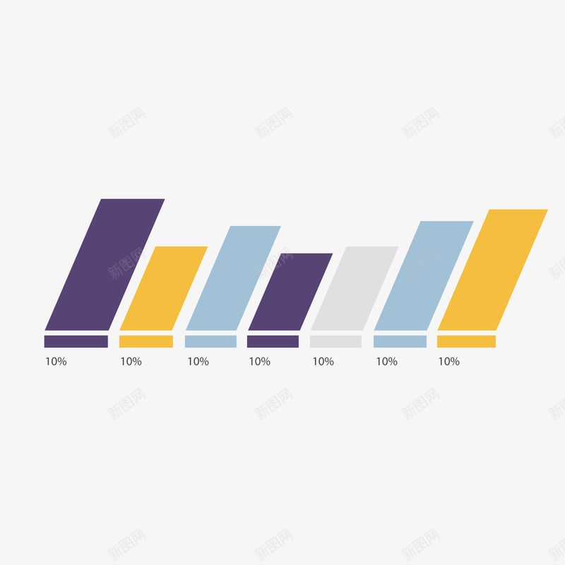彩色数据标签矢量图ai免抠素材_新图网 https://ixintu.com 分析 四部分 彩色 数据 标签 紫色 蓝色 起伏 黄色 矢量图