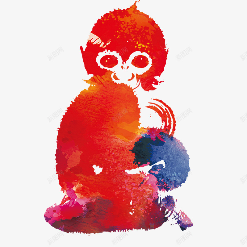 卡通猴png免抠素材_新图网 https://ixintu.com 年货 年货节 拜年 新年元素 猴年素材 阿里年货节