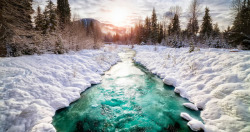 冬天河流环境渲染效果冬天雪景河流高清图片