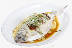 东北特色菜豉油蒸鲥鱼高清图片