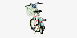 车筐单车蓝色自行车高清图片