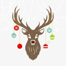圣诞节麋鹿插画矢量图素材