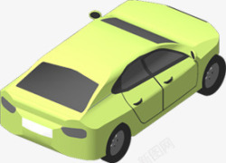 荧光绿小轿车汽车造型素材