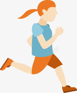 优美健身女人扁平化奔跑的女孩图矢量图高清图片