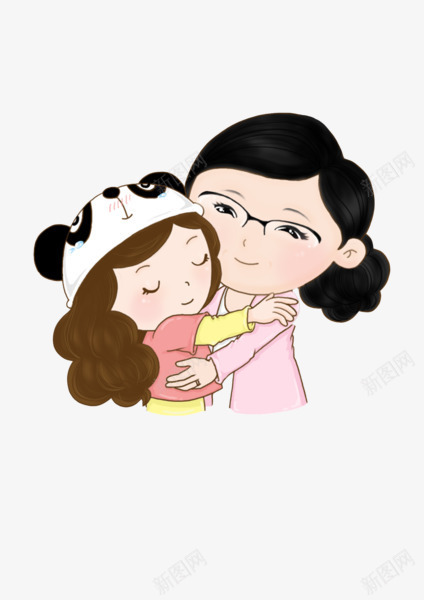 卡通母女png免抠素材_新图网 https://ixintu.com 亲子 母亲节 母婴 温馨的画面