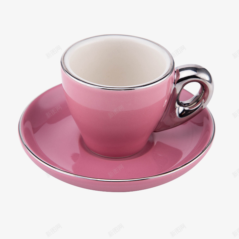 粉色咖啡杯碟餐具png免抠素材_新图网 https://ixintu.com 咖啡杯 杯子 碟子 餐具