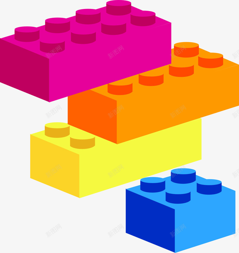彩色塑料积木png免抠素材_新图网 https://ixintu.com 塑料 彩色 积木