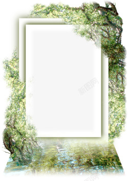 绿树边框个性绿树边框装饰高清图片