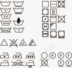 服装分类标简易洗涤图标熨斗图标服装标高清图片
