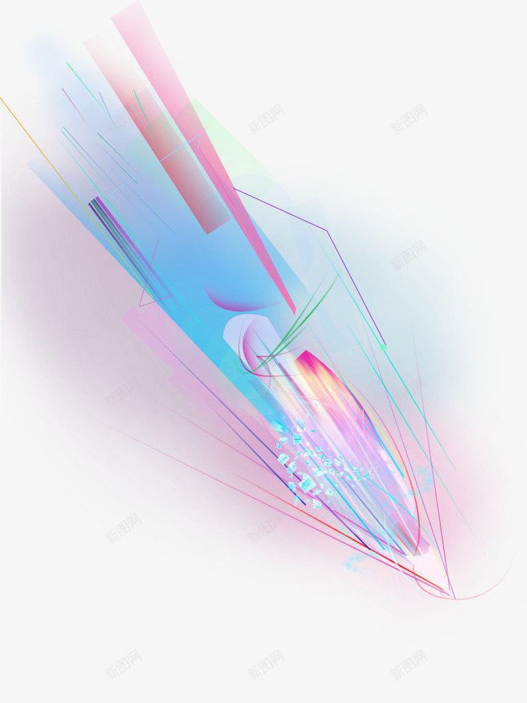 科技眩光psd免抠素材_新图网 https://ixintu.com 光线 新图网 星空 眩光 科技 速度线